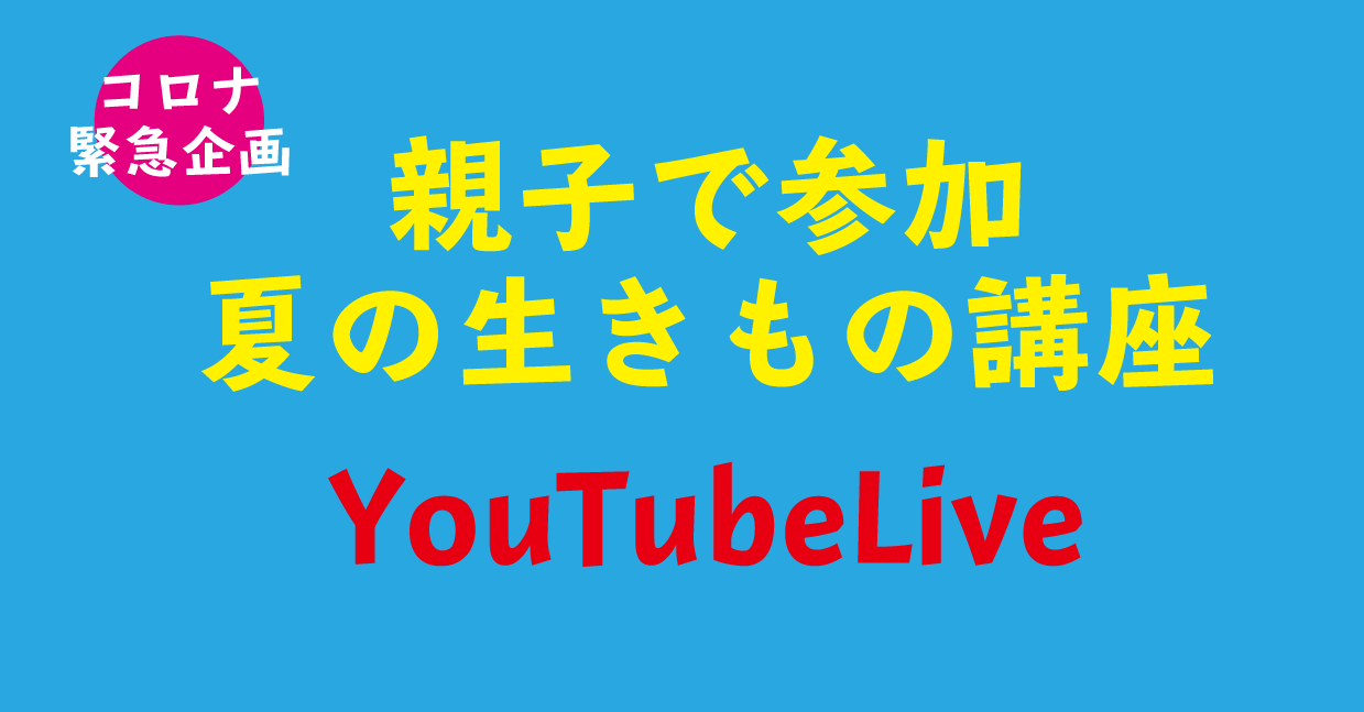 オンライン講座「コロナ緊急企画！親子で参加　夏の生きもの講座」